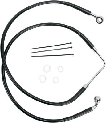 17412574 - DRAG SPECIALTIES FRONT BRAKE LINE BLACK VINYL COATED STAINLESS STEEL