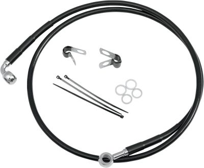 17412580 - DRAG SPECIALTIES FRONT BRAKE LINE BLACK VINYL COATED STAINLESS STEEL