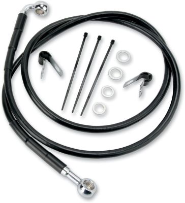 17412581 - DRAG SPECIALTIES FRONT BRAKE LINE BLACK VINYL COATED STAINLESS STEEL E...