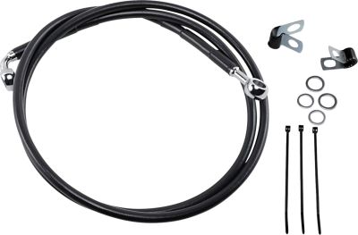 17412584 - DRAG SPECIALTIES FRONT BRAKE LINE BLACK VINYL COATED STAINLESS STEEL E...