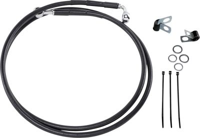 17412585 - DRAG SPECIALTIES FRONT BRAKE LINE BLACK VINYL COATED STAINLESS STEEL E...
