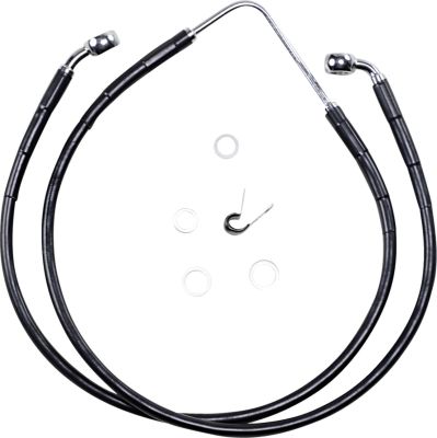 17412586 - DRAG SPECIALTIES FRONT BRAKE LINE BLACK VINYL COATED STAINLESS STEEL
