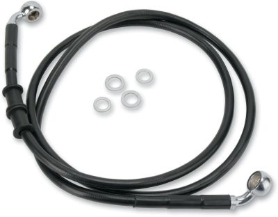 17412595 - DRAG SPECIALTIES FRONT BRAKE LINE BLACK VINYL COATED STAINLESS STEEL E...