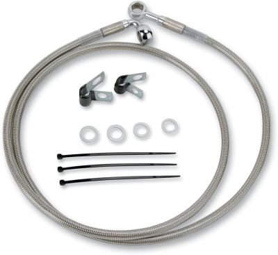 17412657 - DRAG SPECIALTIES FRONT BRAKE LINE STAINLESS STEEL EXTENDED 2