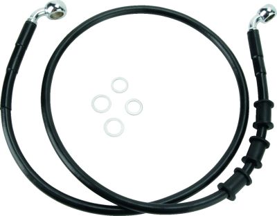 17412847 - DRAG SPECIALTIES FRONT BRAKE LINE BLACK VINYL COATED STAINLESS STEEL E...