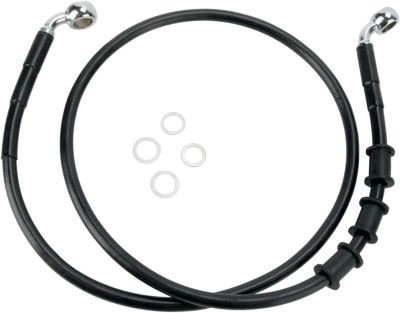 17412849 - DRAG SPECIALTIES FRONT BRAKE LINE BLACK VINYL COATED STAINLESS STEEL E...