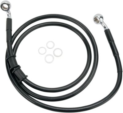 17412882 - DRAG SPECIALTIES FRONT BRAKE LINE BLACK VINYL COATED STAINLESS STEEL