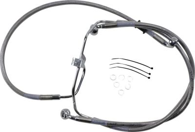 17412901 - DRAG SPECIALTIES FRONT BRAKE LINE STAINLESS STEEL EXTENDED 2
