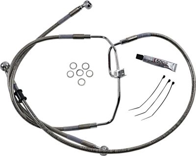 17412905 - DRAG SPECIALTIES FRONT BRAKE LINE STAINLESS STEEL EXTENDED 10