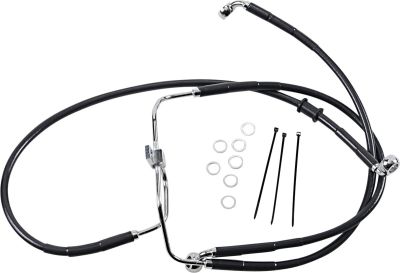 17412909 - DRAG SPECIALTIES FRONT BRAKE LINE BLACK VINYL COATED STAINLESS STEEL E...