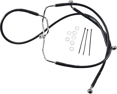 17412910 - DRAG SPECIALTIES FRONT BRAKE LINE BLACK VINYL COATED STAINLESS STEEL E...