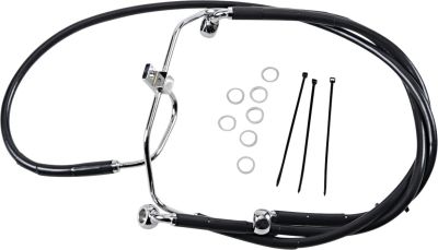 17412911 - DRAG SPECIALTIES FRONT BRAKE LINE BLACK VINYL COATED STAINLESS STEEL E...