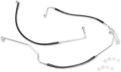 17412943 - DRAG SPECIALTIES REAR BRAKE LINE BLACK VINYL COATED STAINLESS STEEL