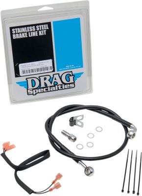 17412953 - DRAG SPECIALTIES REAR BRAKE LINE BLACK VINYL COATED STAINLESS STEEL