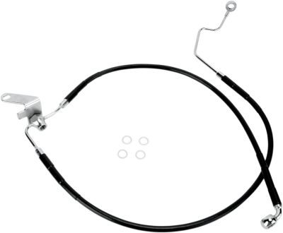17412954 - DRAG SPECIALTIES REAR BRAKE LINE BLACK VINYL COATED STAINLESS STEEL