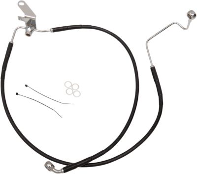 17412955 - DRAG SPECIALTIES REAR BRAKE LINE BLACK VINYL COATED STAINLESS STEEL EX...