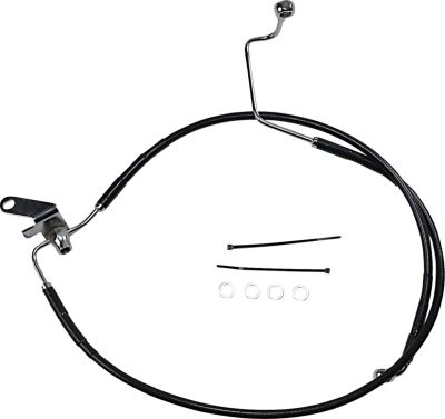 17412956 - DRAG SPECIALTIES REAR BRAKE LINE BLACK VINYL COATED STAINLESS STEEL EX...