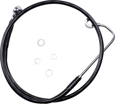 17413774 - DRAG SPECIALTIES BRAKE LINE STAINESS STEEL BLACK COATED FRONT/UPPER EX...