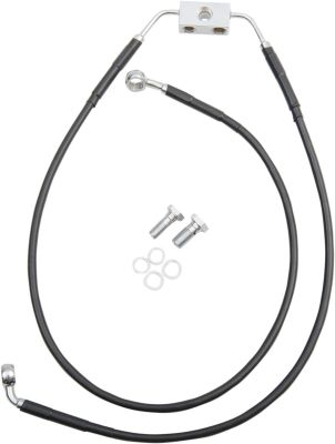 17413804 - DRAG SPECIALTIES BRAKE LINE STAINESS STEEL BLACK COATED FRONT/UPPER/LO...