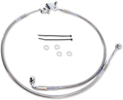 17413849 - DRAG SPECIALTIES BRAKE LINE STAINESS STEEL CLEAR COATED REAR OEM LENGT...