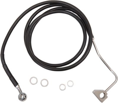 17413996 - DRAG SPECIALTIES BLACK VINYL/STAINLESS EXTENDED LENGTH FRONT BRAKE LIN...