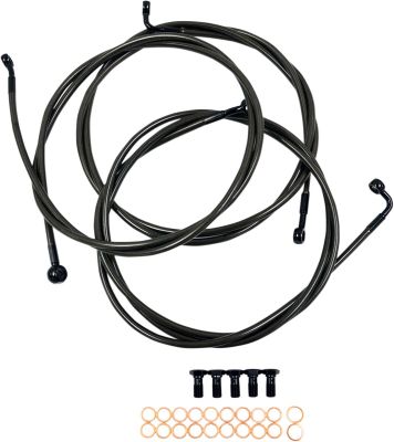 17414427 - LA CHOPPERS BRAKE LINE MIDNIGHT STAINLESS FOR 18
