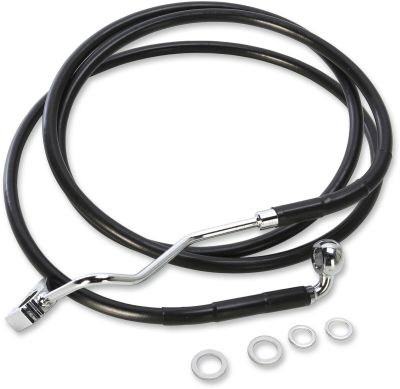 17414507 - DRAG SPECIALTIES BRAKE LINE KIT EXTENDED UPPER FRONT LENGTH BLACK VINY...