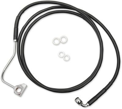 17414508 - DRAG SPECIALTIES BRAKE LINE KIT EXTENDED UPPER FRONT LENGTH BLACK VINY...