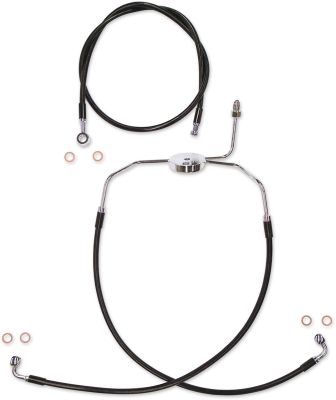 17414775 - MAGNUM BRAKE LINE KIT DUAL DISC NON-ABS E-Z ALIGN XR BLACK PEARL BRAID...