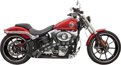 18001614 - BASSANI XHAUST EXHAUST RADIAL SWEEPERS CHROME W/ BLACK HEATSHIELDS W/ ...