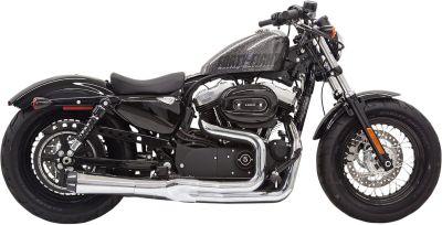 18001636 - BASSANI XHAUST EXHAUST ROAD RAGE II MEGA CHROME W/ BLACK END CAPS