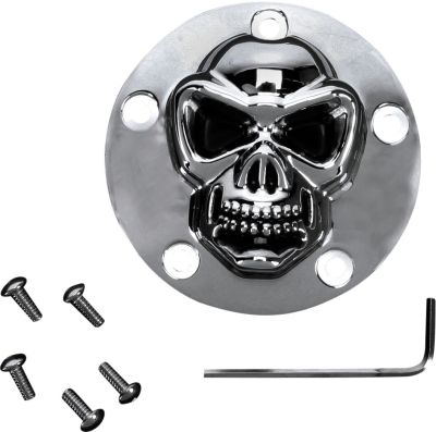 19020181 - DRAG SPECIALTIES 3-D SKULL POINT COVER CHROME 5-HOLE