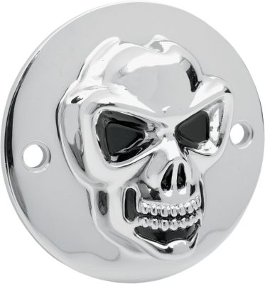19020185 - DRAG SPECIALTIES 3-D SKULL POINT COVER CHROME 2-HOLE