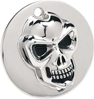 19020186 - DRAG SPECIALTIES 3-D SKULL POINT COVER CHROME 2-HOLE