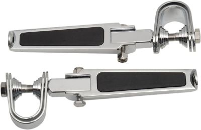 19041764 - DRAG SPECIALTIES FOOTPEGS U-CLAMP W/ RUBBER INLAY CHROME
