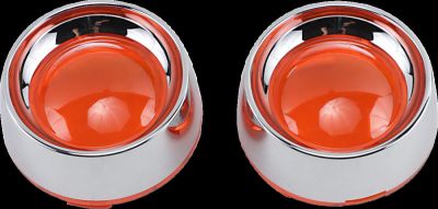 20200009 - Küryakyn DEEP DISH BEZELS FOR BULLET TURN SIGNALS AMBER LENS CHROME B...