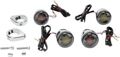 20200275 - DRAG SPECIALTIES TURN SIGNAL KIT DEUCE RED/AMBER LED SMOKE LENS