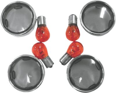 20200392 - DRAG SPECIALTIES TURN SIGNAL LENS KIT OEM DEUCE-STYLE SMOKE LENS W/ CH...