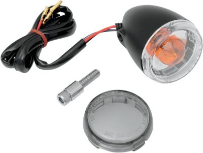 20200417 - DRAG SPECIALTIES TURN SIGNAL KIT FRONT OEM DEUCE-STYLE SMOKE LENS MATT...