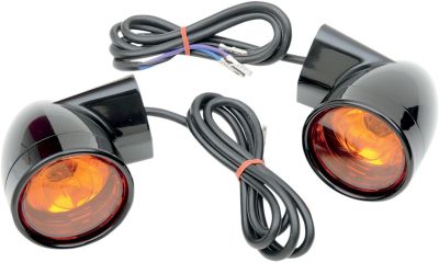 20200567 - DRAG SPECIALTIES FRONT LED TURN SIGNAL BLACK W/ ORANGE LENS