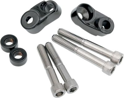 20200589 - DRAG SPECIALTIES SHORT TURN SIGNAL MOUNTS FOR 39MM/49MM FORKS BLACK