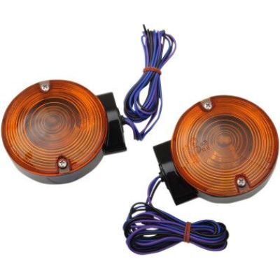 20201184 - DRAG SPECIALTIES TURN SIGNALS REPLACEMENT FRONT BLACK/AMBER
