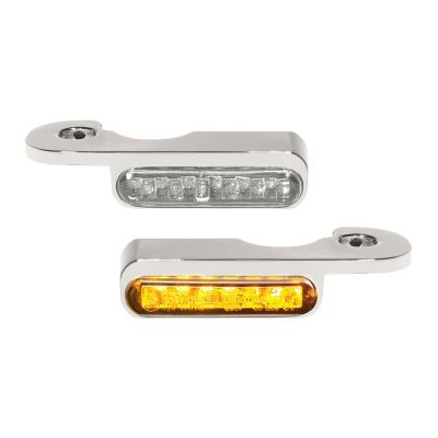 20201477 - HeinzBikes Handlebar Mounting LED Blinkers Amber/Chrome