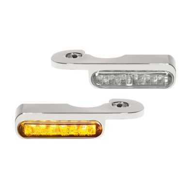 20201489 - HeinzBikes Handlebar Mounting LED Blinkers Amber/Chrome
