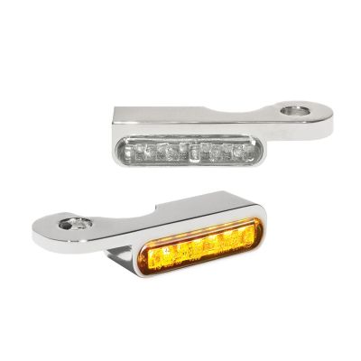 20201497 - HeinzBikes Handlebar Mounting LED Blinkers Amber/Chrome