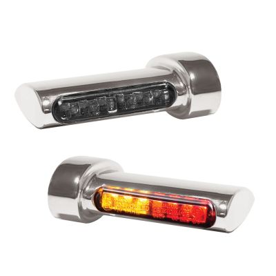 20201502 - HeinzBikes Turn-Signal, Brake, Run Winglets Fender LED 3-in-1 Chrome
