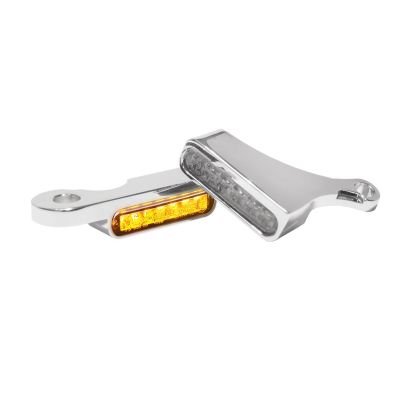 20201534 - HeinzBikes Handlebar Mounting LED Blinkers Amber/Chrome