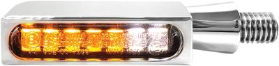20201714 - HeinzBikes Turn-Signal BLOKK-Line LED w/Position Light Amber/Chrome