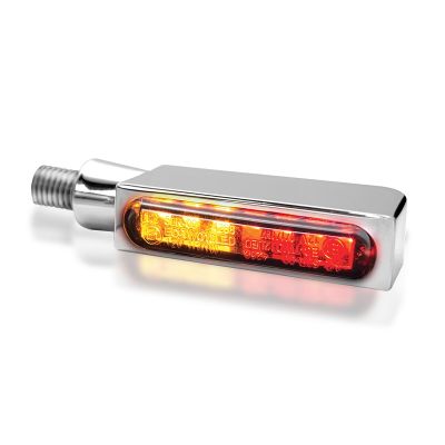 20201716 - HeinzBikes Turn-Signal 3-in-1 BLOKK-Line LED w/Position Light Chrome
