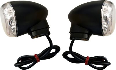 20202312 - DRAG SPECIALTIES Light Rear Turn Signal Black Clear lens with Amber LE...